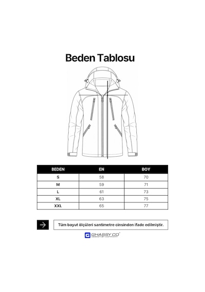 Ghassy Co. Ski Pro Series Kayak İçi Polarlı Rüzgar Geçirmez Su İtici Outdoor Softshell Mont Saks
