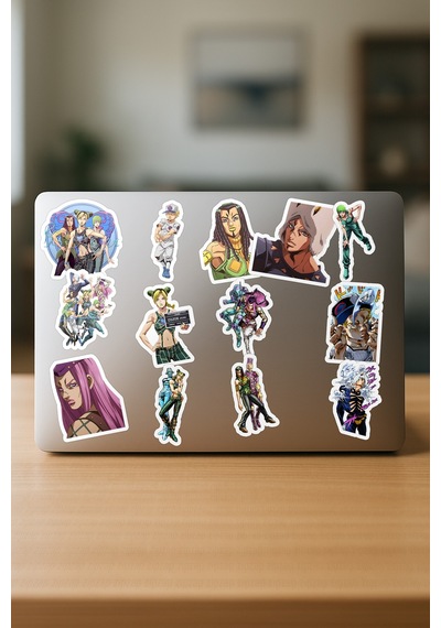 Jojo No Kimyou Na Bouken Part 6 Anime Telefon Laptop Yapışkanlı Folyo Sticker Paketi 25 Adet Çok Renkli