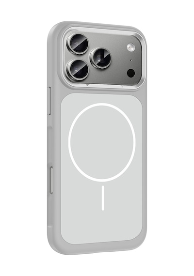 Apple Uyumlu iPhone 17 Pro Max Kılıf M-safe Şarj Özellikli Metal Kamera Çerçeveli Sanremo Silikon Kılıf Beyaz
