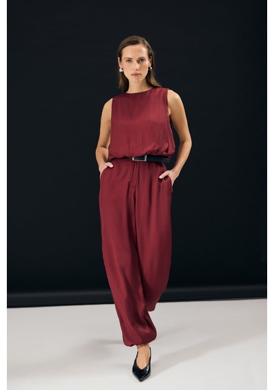 Sateen Colin Pantolon - Bordo-137344