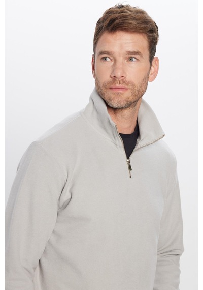 Tudors Unisex Relax Fit Rahat Kesim Pamuklu Yarım Fermuarlı Gri Dik Yaka Sweatshirt-31974 Gri Tudors Unisex Relax Fit Rahat Kesim Pamuklu Yarım Fermuarlı Gri Dik Yaka Sweatshirt-31974 Gri