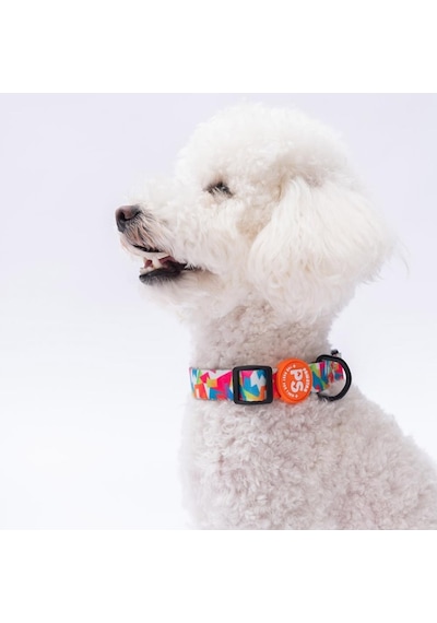 Mosaic Mozaik Desenli Köpek Boyun Tasması Ayarlanabilir Köpek Tasması Mavi