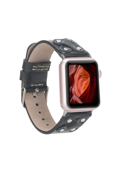 Apple Watch Uyumlu Deri Kordon Cross 42-44-45mm St Rst1