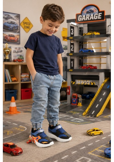 Mini Bonito Erkek Çocuk Ortopedik Garaj Tabanlı Spor Ayakkabı Çift Metal Arabalı Tasarım Mavi Mini Bonito Erkek Çocuk Ortopedik Garaj Tabanlı Spor Ayakkabı Çift Metal Arabalı Tasarım Mavi