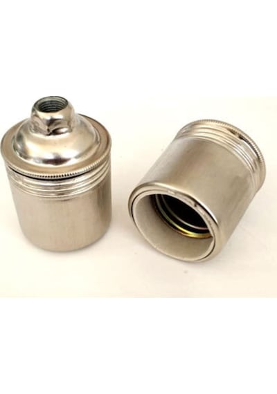 Düz Krom Metal E27 Duy Dekoratif Standart Avize Ampul Duyu Tr