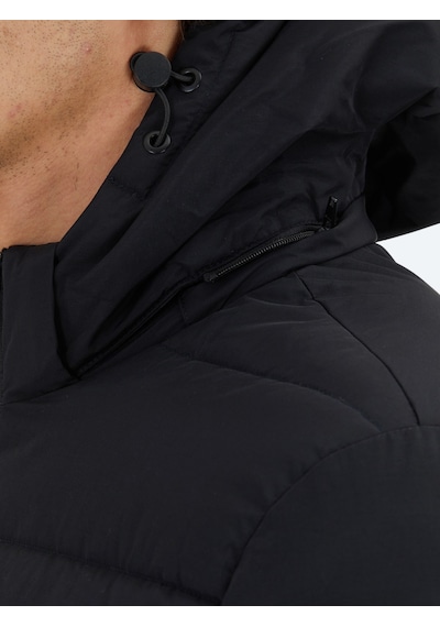 Kip Siyah Regular Fit Kapüşonlu Dokuma Mont