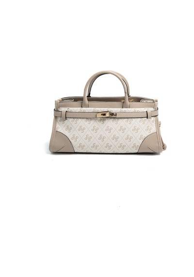Silver Polo Sp1260 Kadın El Çantası Monogram Bej-kum