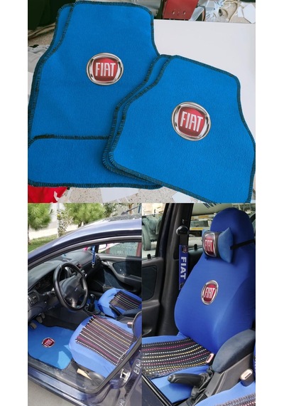 Fırat mavi servis kılıfı halı paspas vs vs dolu dolu set