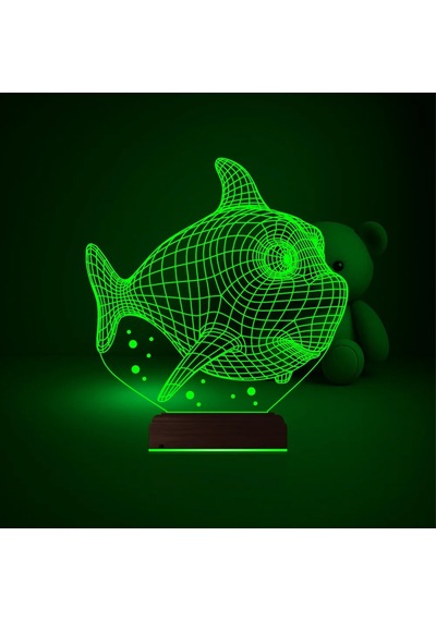 Luvivia Balık Çocuk Odası 3d Lamba - Masa Gece Lambası Şeffaf