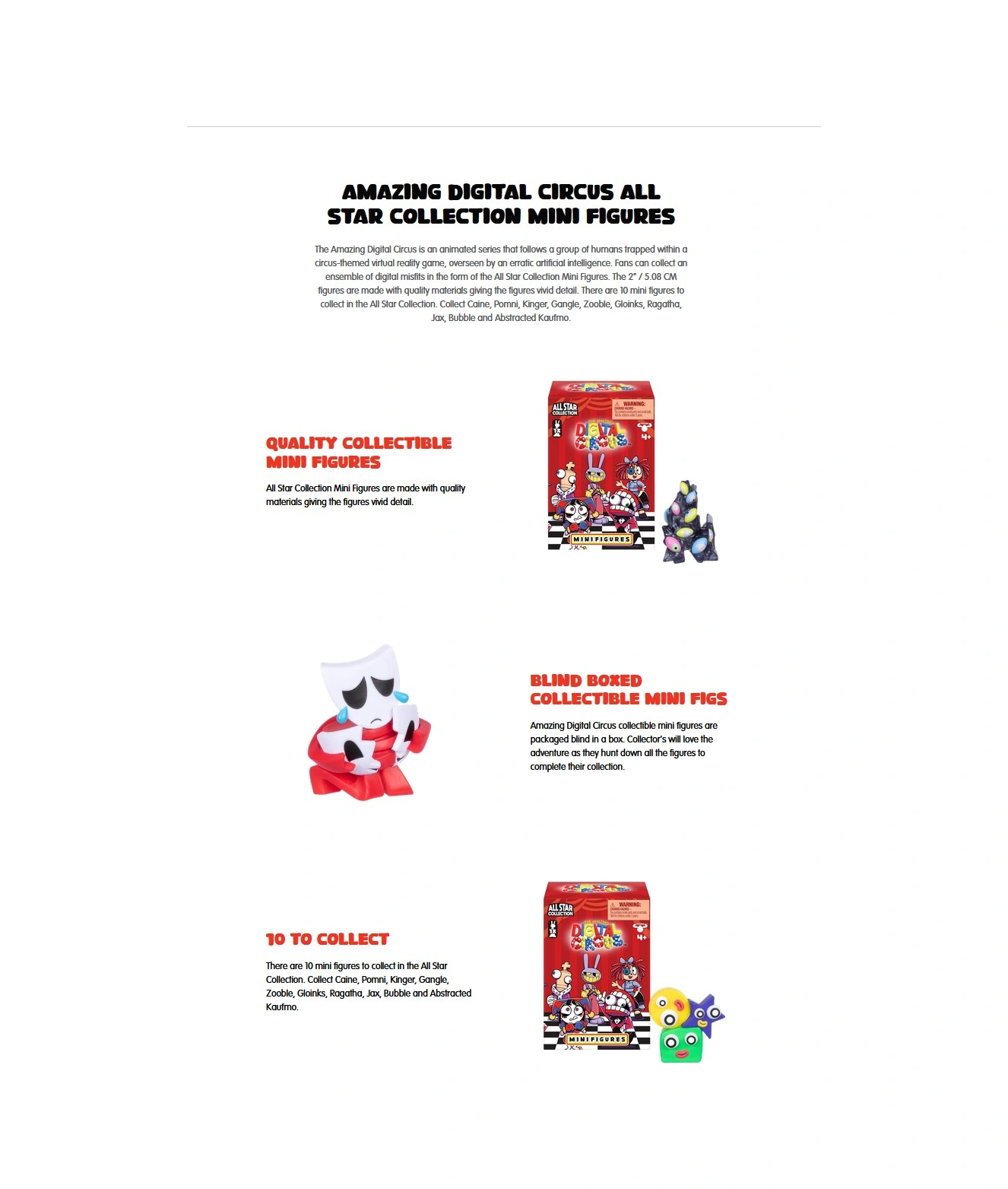 1 Adet Amazing Digital Circus All Star Mini Figür 5 Cm 1 Kutu İçinde 1 Adet Sürpriz Karakter Geliyor