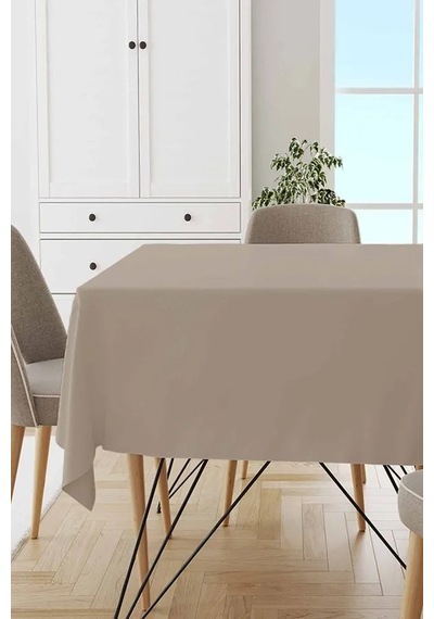 Cappucino Bej Masa Örtüsü 160x230cm - %100 Pamuk Premium Kumaş Cappucino