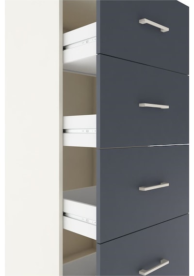 Hyperion Dolap Tek Raflı 4 Çekmeceli 60x44x182 Aytaşı-antrasit Aytaşı