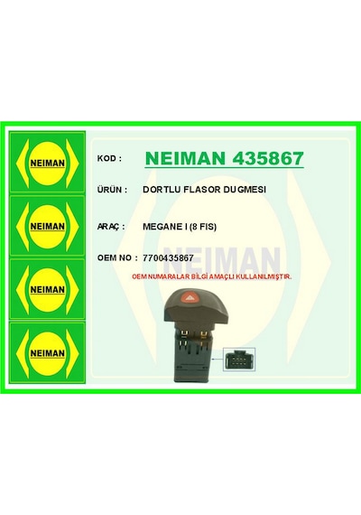 Dortlu Flasor Dugmesı Megane I Gldısptm - 75 8 Fıs
