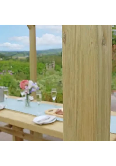 İahşap Veranda Ahşap 3x3 Metre Pergole Gölgelik Kamelya P12 Ebat-3x3 Metre Kahverengi