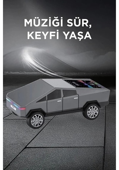 Just Cheap Store D68 Cyber Model Araba Tasarımlı Bluetooth Hoparlör 15w Güçlü Ses Rgb Led /tws/usb Gri
