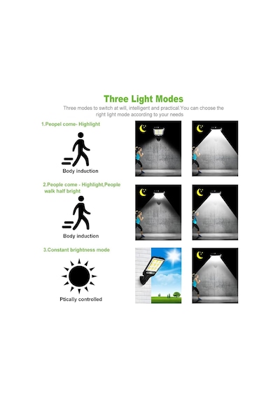 Jouis Solar Güneş Enerjili Sokak Lambası 120 Led - Ip65 Su Geçirmez Uzaktan Kumandalı Ve Hareket Sensörlü Cob Led