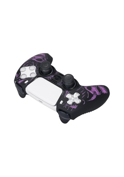 Playstation 5 Controller Ps5 Controller İçin Lazer Oyma Silikon Kaplama X 1 Mor Pro Thumb Grips X 8 Arka Kapak
