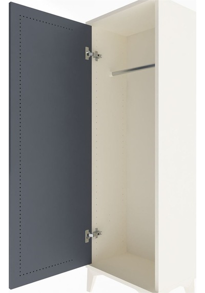 Arges Dolap Tek Kapaklı Tek Askılı 44x30x134 Aytaşı-antrasit Aytaşı