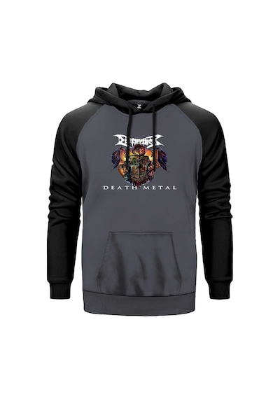 Dismember Death Metal Gri Renk Reglan Kol Sweatshirt Gri