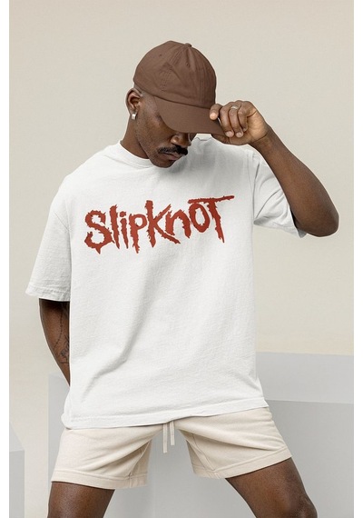 We Are Not Your Kind Slipknot Baskılı Unisex Oversize Rock Metal Beyaz