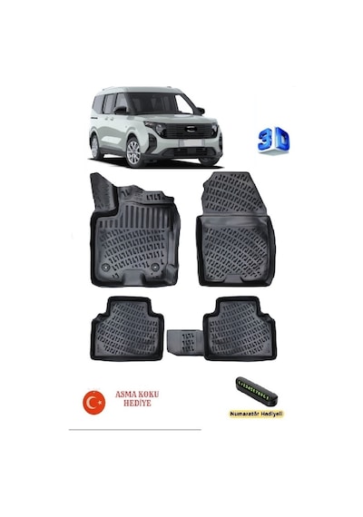 Ford Tourneo Courier 2024 Sonrası Uyumlu 3d Havuzlu Paspas Asma Koku Ve Numaratör li