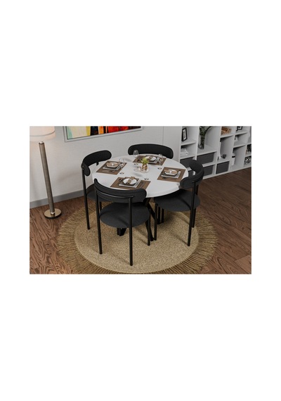 İdeal Home Tedy Beyaz Masa Sandalye Takımı Beyaz İdeal Home Tedy Beyaz Masa Sandalye Takımı Beyaz