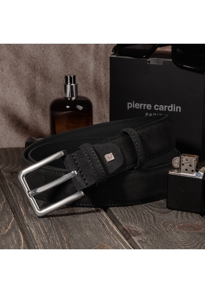 Pierre Cardin Suet Deri Erkek Kemer En 3,5 Cm Pc-1009 Siyah - Suet