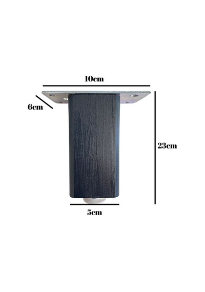 Kale 23cm Ayarlı Ahşap Ayak Mobilya Masa Ve Dolap Ayağı 23cm Antrasit Kayın/gürgen Ağacı