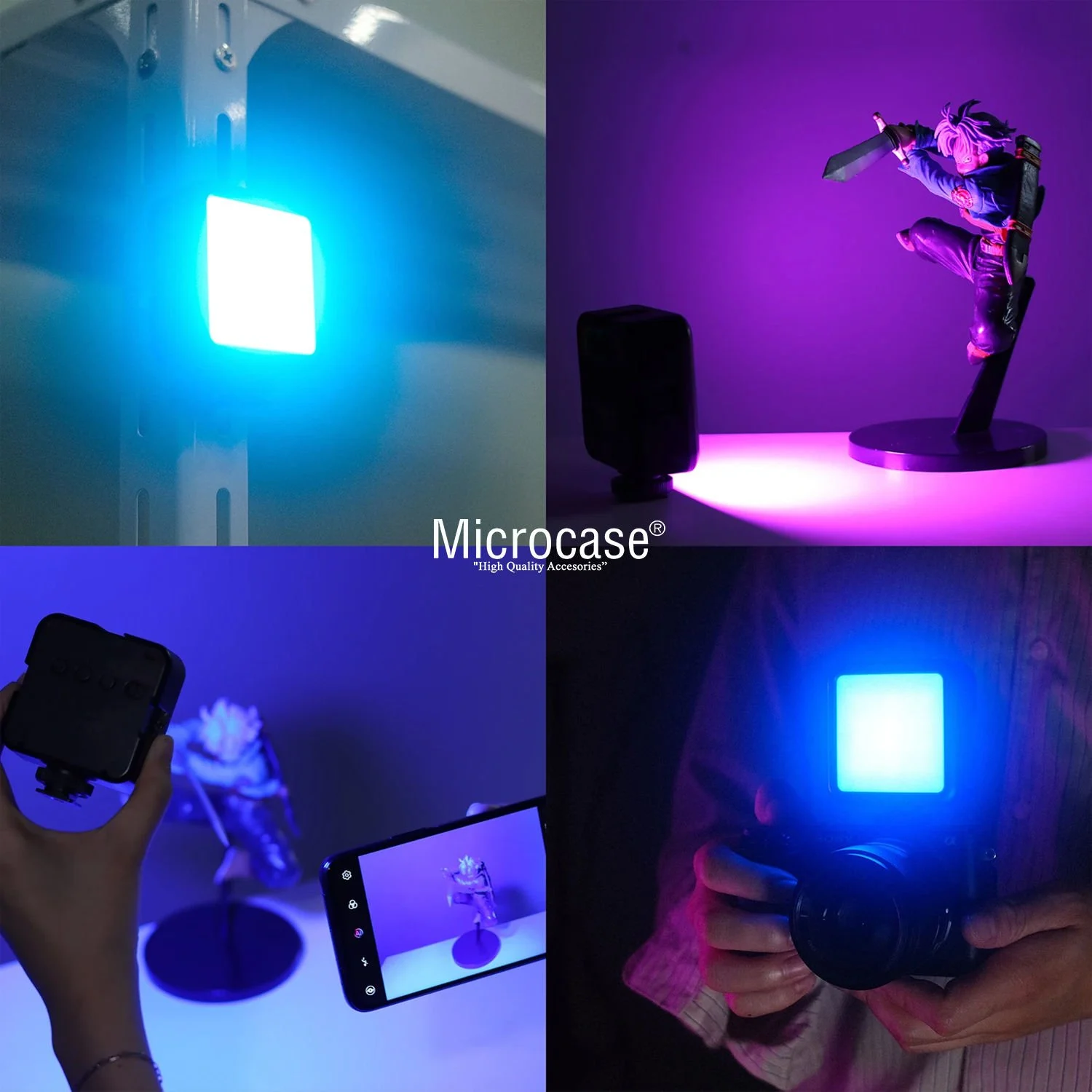 Microcase Şarjlı Çok Fonksiyonlu Ayarlanabilir Ürün Çekim Işığı Rgb Softbox Fotoğraf Stüdyo Aydınlatması Cep Ledi Al4256