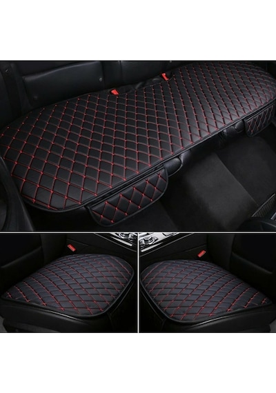 Renault Clio 4 2012-2019 Lüks Kırmızı Nakış Deri Oto Minder (510032078)