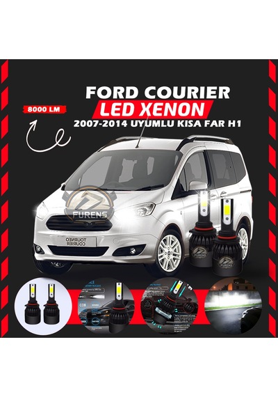 Ford Courier 2007-2014 Kısa Far Uyumlu Şimşek Etkilii Led Xenon Light Series H1