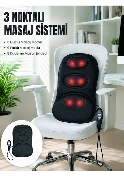 Titreşimli Masaj Koltuk Minderi Kademe Şiddet Ayarlı Isıtma Fonksiyonlu Masaj Pedi