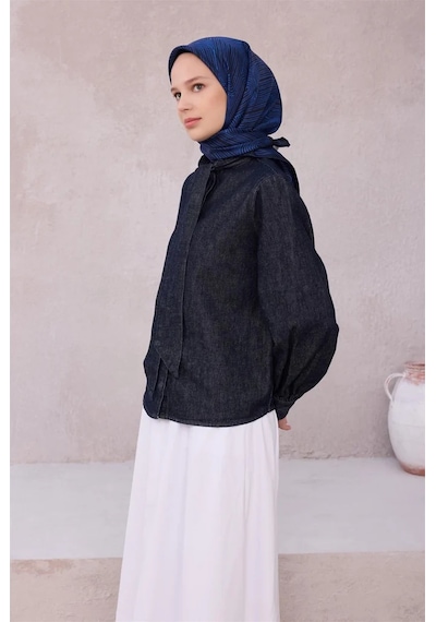 Belli İpek Twill Eşarp 4209d01 Lacivert
