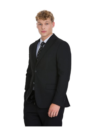 Hatemoğlu Siyah Slim Fit Mono Yaka Klasik Takım Elbise 35266 Siyah
