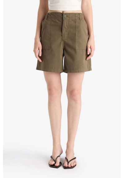 Defacto Coool Normal Bel Kısa Paça Gabardin Şort F3318ax25smkh341 Haki