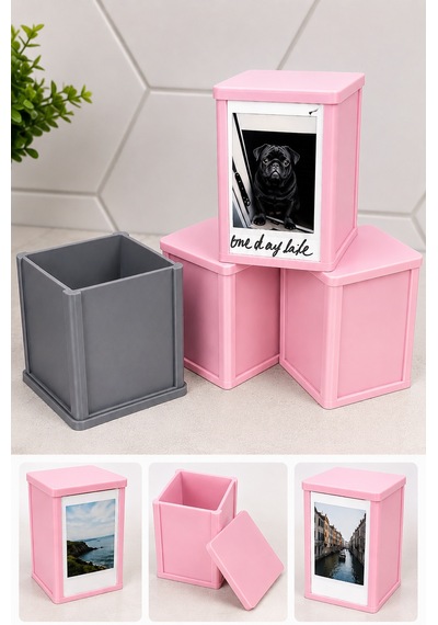 Mini Anı Fotoğrafı Saklama Kutusu Çerçeveli Kapaklı Dekoratif 3d Baskı