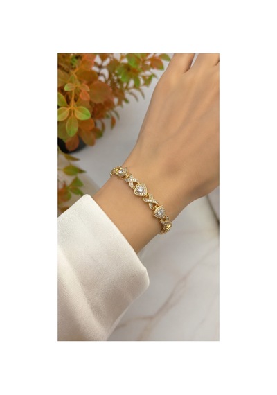Xuping Rose Gold Renginde Sonsuzluk Motifli Zirkon Taşlı Kadın Bileklik Altın
