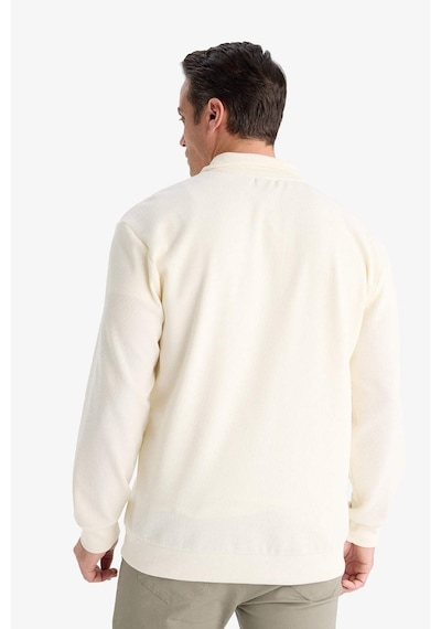 DeFacto Comfort Fit Dik Yaka Dokulu Yarım Fermuarlı Waffle Sweatshirt D7543AX25SPER138