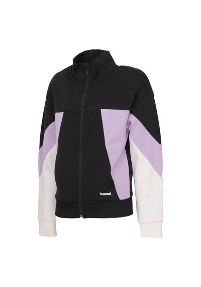 Hummel Renk Bloklu Pamuklu Dik Yaka Fermuarlı Sweat Kız Çocuk Sweat 922566-2001 Siyah