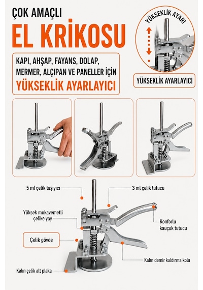 Çok Amaçlı El Krikosu Ahşap, Fayans, Kapı, Dolap Ve Paneller İçin
