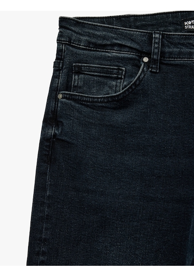 Koton Cepli Straight Fit Düz Paça Jean Pantolon - Straight Fit Mark Jeans Koyu İndigo 7wam40029nd Koton Cepli Straight Fit Düz Paça Jean Pantolon - Straight Fit Mark Jeans Koyu İndigo 7wam40029nd