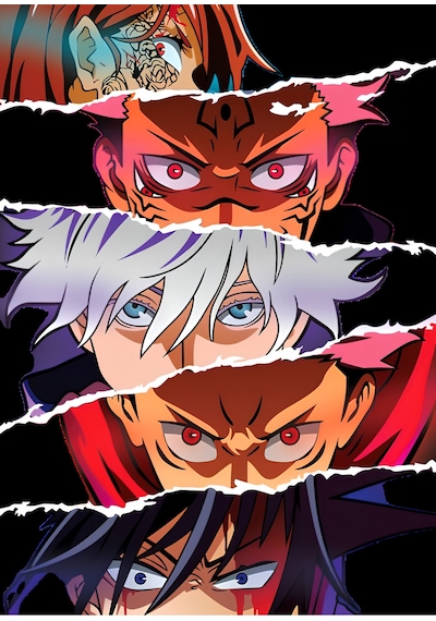 Jujutsu Kaisen Anime Baskılı Unisex %100 Pamuk Siyah Kapüşonlu Sweatshirt Siyah