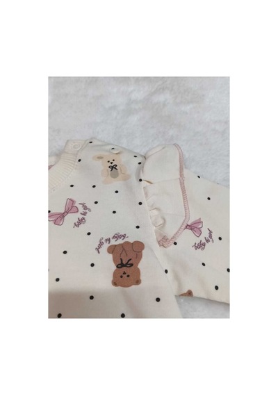 Bubiee Baby Ayıcık Ve Kurdele Desenli Fırfırlı Uzun Kollu Üst Ve İspanyol Paça Alt Bebek Takımı Çok Renkli Bubiee Baby Ayıcık Ve Kurdele Desenli Fırfırlı Uzun Kollu Üst Ve İspanyol Paça Alt Bebek Takımı Çok Renkli