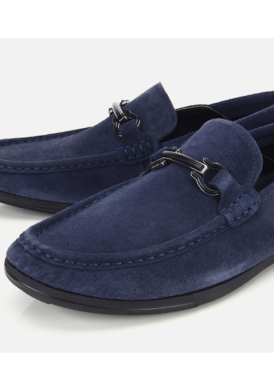 Hotiç Erkek Süet Deri Lacivert Toka Detaylı Comfort Loafer