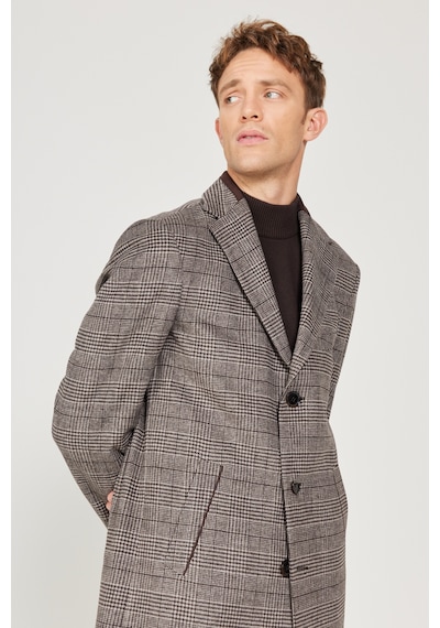 Ac&Co / Altınyıldız Classics Erkek Kahverengı Standart Fit Normal Kesim Mono Yaka Desenli Yünlü Palto Kahverengi Ac&Co / Altınyıldız Classics Erkek Kahverengı Standart Fit Normal Kesim Mono Yaka Desenli Yünlü Palto Kahverengi