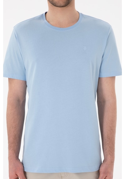 U.S. Polo Assn. Erkek Regular Fit Bisiklet Yaka Mavi Basic Tişört 50305924-VR003