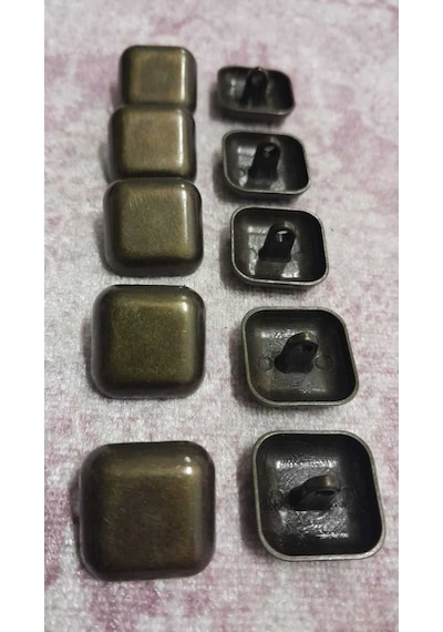 Siyah Bakır Kaplama Metal Düğme 27 Boy 17 Mm 10 Adet