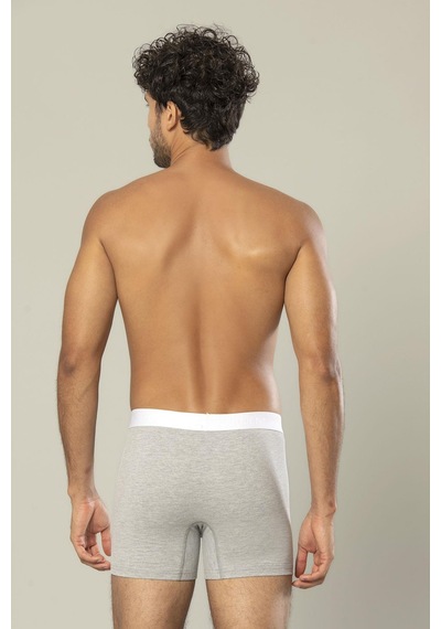 Erdem Gri Melanj Pamuk Elastan Uzun Boxer 1417 Gri Melanj