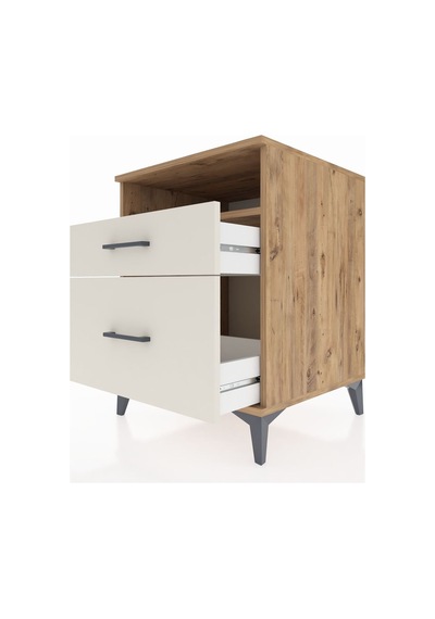 Kronos Komodin Tek Raflı 2 Çekmeceli 60x59x80 Çam-aytaşı Çam