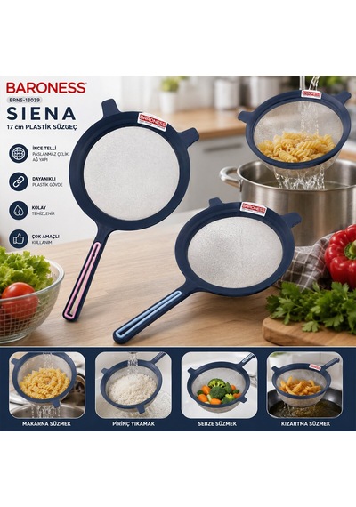 Baroness Brns-13039 Siena 17cm Plastik Süzgeç- 6'li Paket Diğer